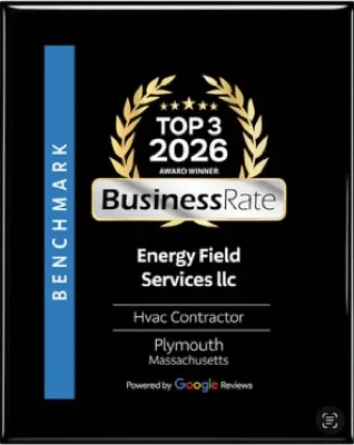 BusinessRate Top 3 2026 award for Energy Field Services LLC, HVAC contractor in Plymouth, Massachusetts